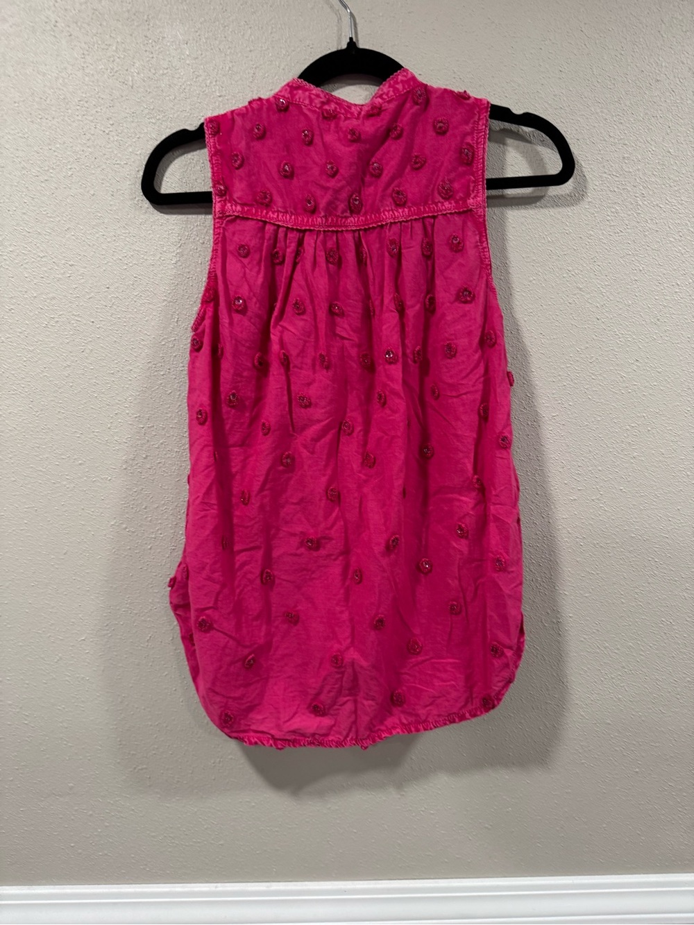 Pilcro Adria Textured Buttondown Top Hot Pink - Picture 5 of 7